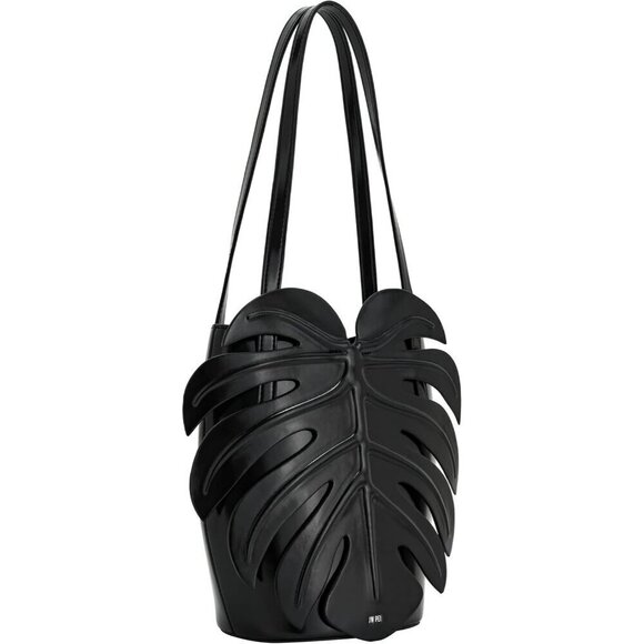 Women's Black Cecelia Leaf Shape Shoulder Bag - Picture 4 of 4